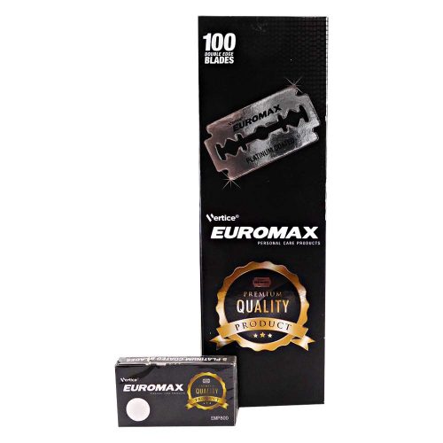 Hoja de afeitar de doble filo recubierta de platino Euromax - 100 hojas
