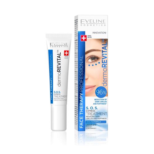 Eveline SOS Express - Tratamiento para crema de ojos Dermo Revital Reduce los círculos oscuros, 15 ml