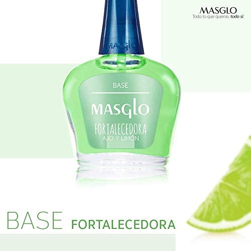 MASGLO Base uñas Base Ajo y Limón – Fortalecedora 13,5 ml