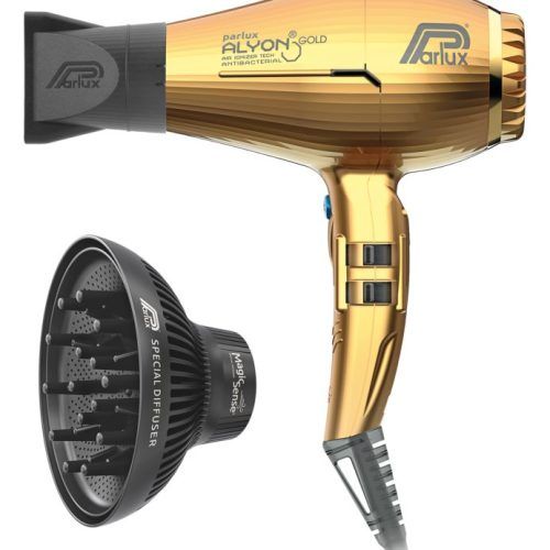 Secador de pelo profesional Parlux Alyon Gold Air Ionizer Tech Gold con difusor MagicSense