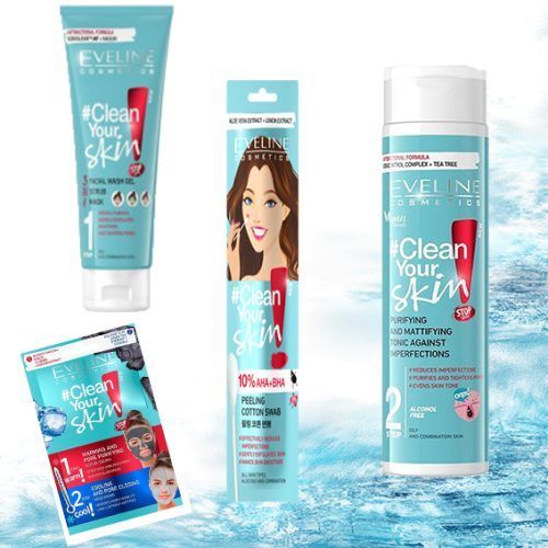 KIT FACIAL,GEL LIMPIADOR, TÓNICO LIMPIADOR, MASCARILLA DOS PASOS, BASTONCILLO LIMPIADOR
