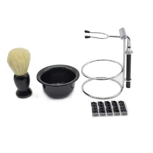Barbershop-Juego de brocha y cuchilla de afeitar para hombre