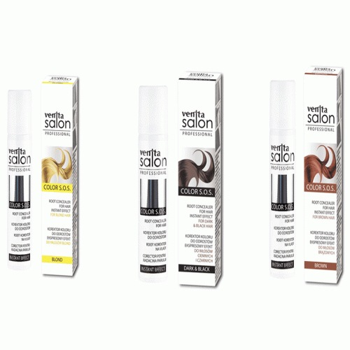 VENITA, Correctorde canas y corrector de raíces Rubio, Marrón y Negro 75ml