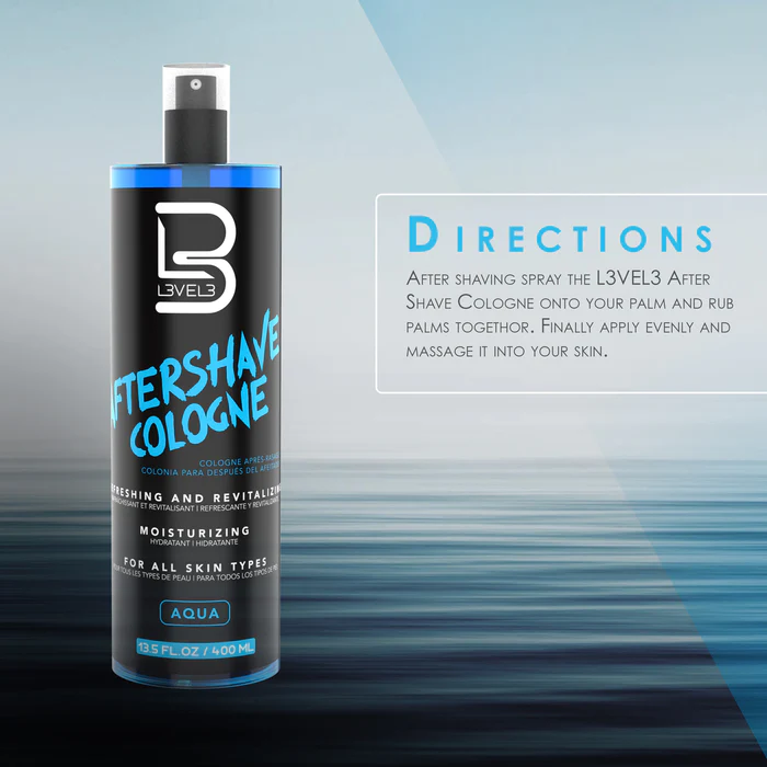 L3VEL3 AFTER SHAVE COLONIA AQUA 400ML - Imagen 3