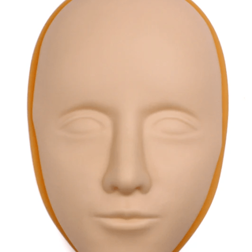 Cara silicona 5D, práctica maquillaje, pestañas, tatuaje