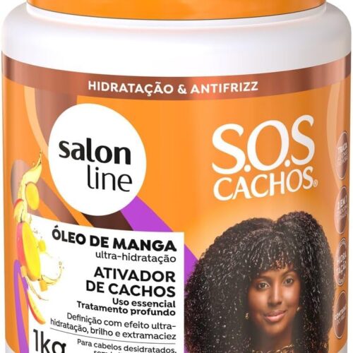 Salon Line - Activador de Rizos SOS Cachos - Definición y Nutrición con Aceite de Mango -1000 gr