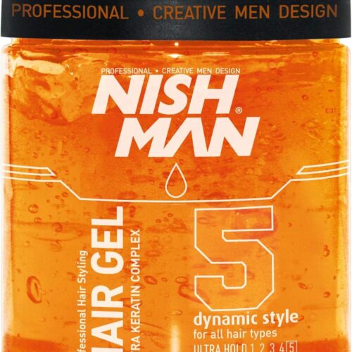 NISHMAN - HAIR GEL EXTRA KERATIIN COMPLEX 5 ULTRA HOLD GEL FIJADOR ULTRA FUERTE 750ml