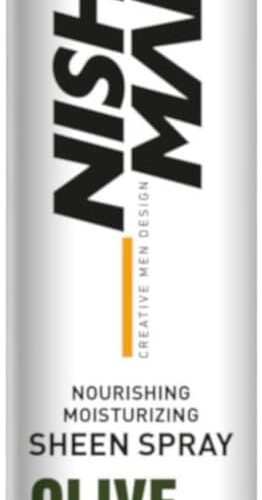 Nishman Spray Brillo de Aceite de Oliva con Aceite de Coco 400ML - Nutre, Repara y Protege el Cabello - Acabado Brillante, Hidratación y Cuidado para Todo Tipo de Cabello