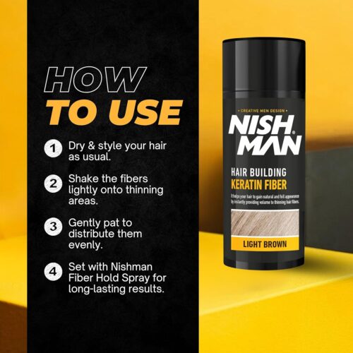 NISHMAN Hair Building Keratin Fiber - Marrón Claro 21g
