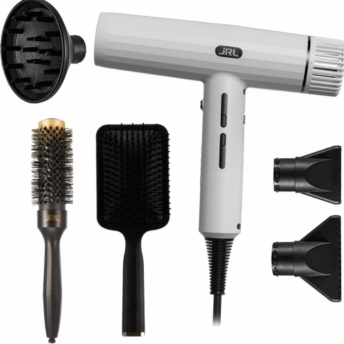 JRL® Pack Forte Pro Secador 2150W Blanco + BR3 Cepillo Antiestático + JRL Multiplex Cepillo Redondo