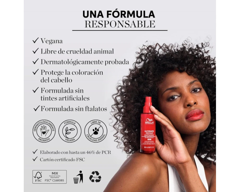 Wella Professionals ULTIMATE REPAIR Miracle Hair Rescue - Tratamiento Reparador Spray sin Aclarado para Cabello Dañado con AHA y Omega-9, 30 ml - Imagen 4