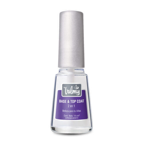 Valmy Base y Top, 2 en 1, Protección y durabilidad para el esmalte con secado rápido. 14 ml.