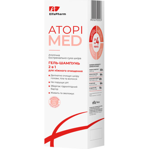 ELFA PHARM Atopi Med Gel-champú 2 en 1 para la limpieza de la piel atópica y extremadamente seca de bebés, niños y adultos 400 ml