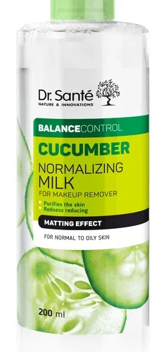Leche desmaquillante normalizadora Dr.Sante con pepino y control del equilibrio, 200 ml